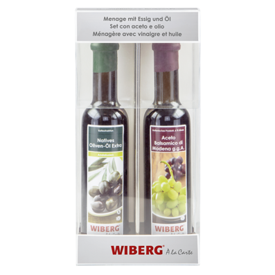 Wiberg Essig Öl Menage, mit Nativen Olivenöl & Aceto Balsamico, 500 ml, 2 x 250ml