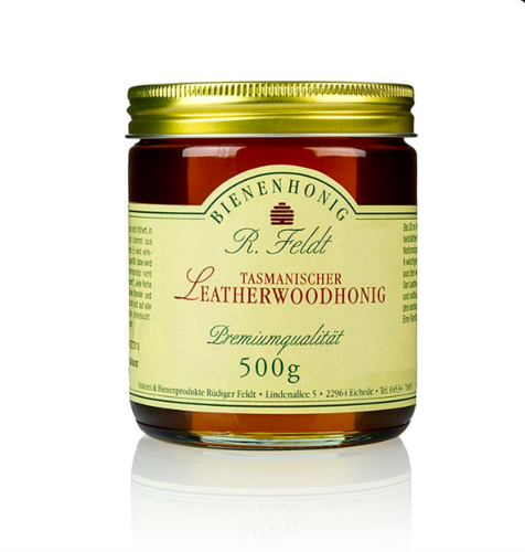 Leatherwood-Honig, Tasmanien, dunkel, flüssig - cremig, hocharomatisch, exotisch, Feldt, 500g