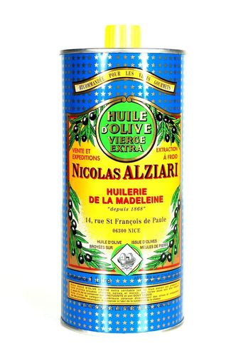 Alziari Olivenöl Extra Vierge, Fruité Douce, mild,blau-gelbe Dose, 1 l