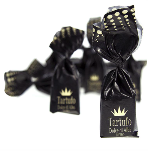 Trüffelpralinen - Dolce d´Alba, dunkle Schokolade, ca. 14g, schwarz, TARTUFLANGHE ,1 kg
