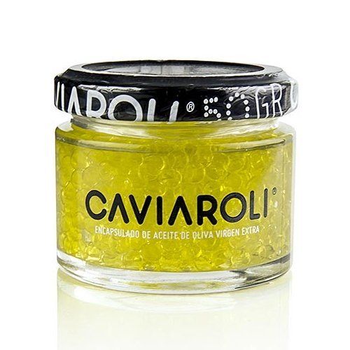 Caviaroli® Olivenölkaviar, kleine Perlen aus extra nativem Olivenöl, gelb, 50g