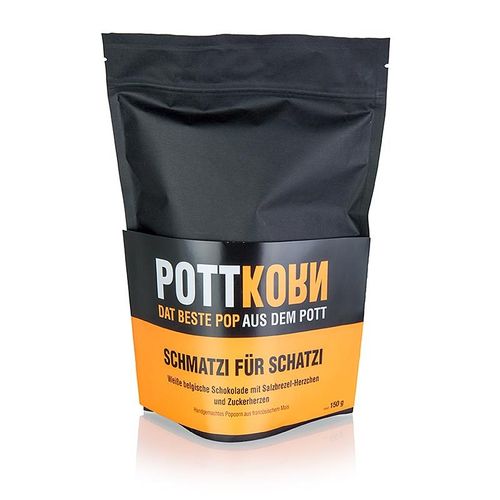 Pottkorn - Schmatzi für Schatzi, Popcorn mit weißer Schokolade, Brezel, 150g