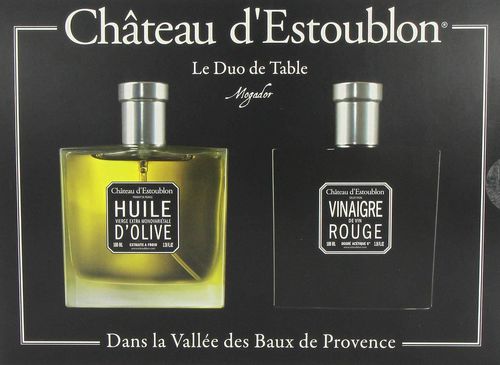 Olivenöl Extra Vierge & Rotweinessig, Duo de table, Chateau d´Estoublon, 200 ml, 2 tlg.