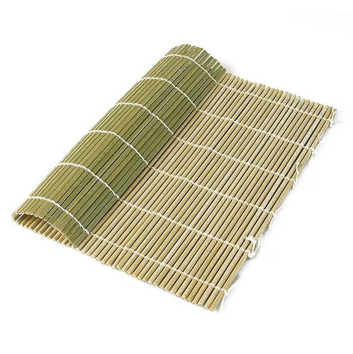 Bambus-Matte zur Sushi-Herstellung, grün, 27 x 26,5cm, flache Stäbchen, 1 St