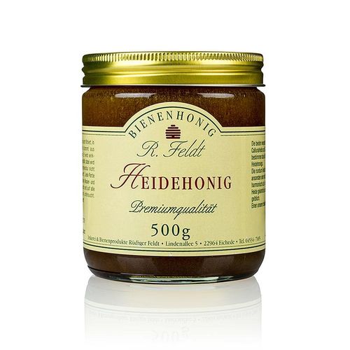 Heide-Honig, dunkel, cremig, aromatisch, heidetypisch kräftig, Feldt, 500 g