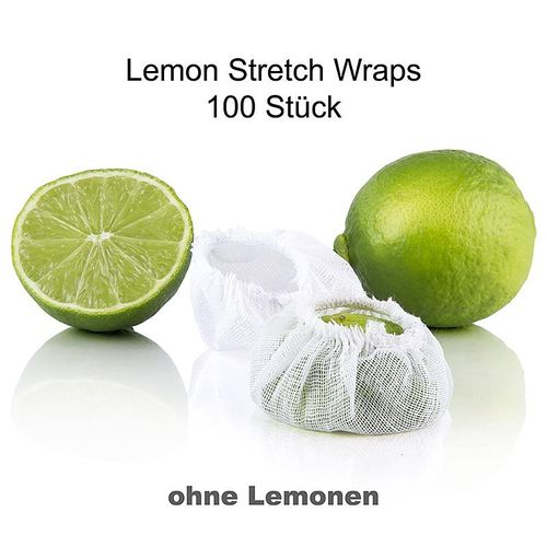 The Original Lemon Stretch Wraps - Zitronenserviertuch, weiß mit Gummiband, 100 St
