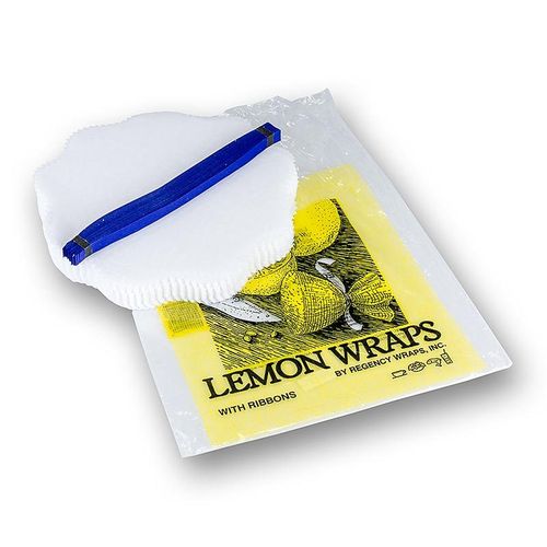 The Original Lemon Wraps - Zitronenserviertuch, weiß mit blauer Krawatte, 100 St