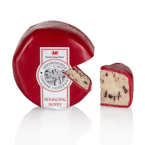 Snowdonia - Bouncing Berry, Cheddar Käse mit Cranberry, roter Wachs, 200 g