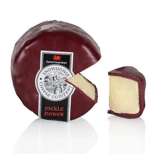 Snowdonia - Pickle Power, Cheddar Käse mit eingelegten Zwiebeln, brauner Wachs, 200 g