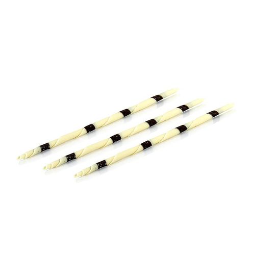 Schokozigarren - XL Pencil, weiß / schwarze Streifen, 20cm, Mona Lisa, 900 g, Callebaut, 115 St
