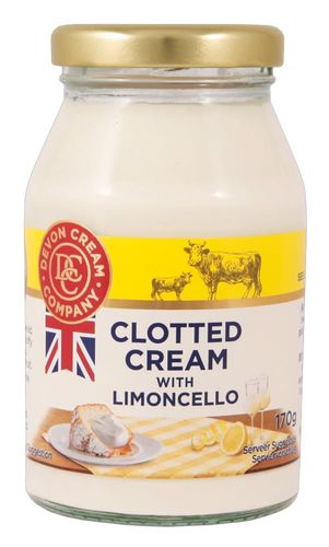 English Clotted Cream (feste Creme) Limoncello, 47% Fett, Devon, 170 g